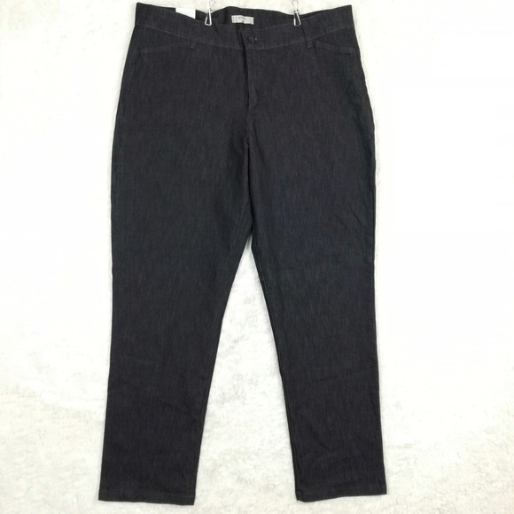 Riders Lee Womens Pants Plain Front Straight‎ Leg Fresno Denim Long Plus 20W New - Picture 1 of 11
